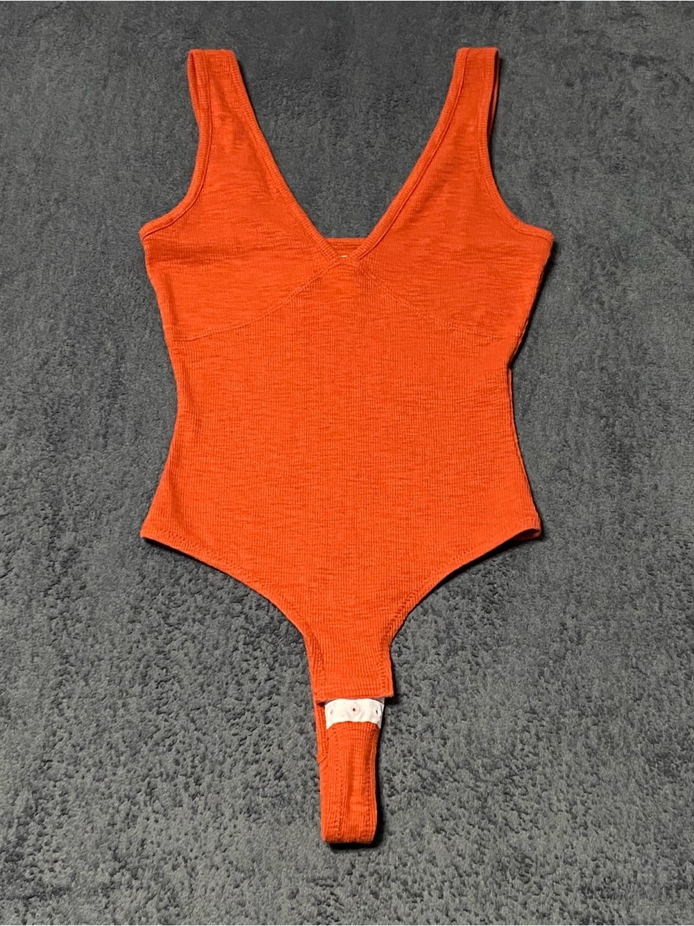 Madewell Bodysuit Womens S Ground Madder Orange Thong Deep V-Neck Boho Western